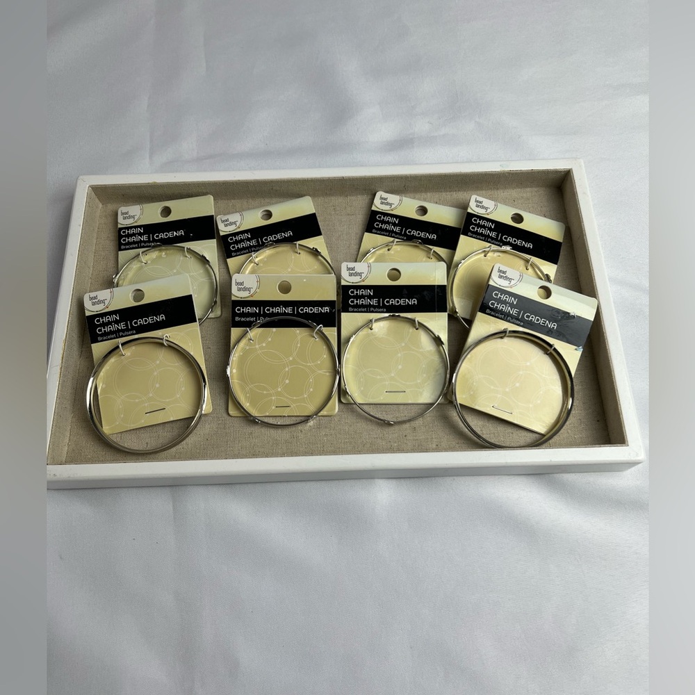Bead Landing Silver Tone Bangles for Jewelry Making